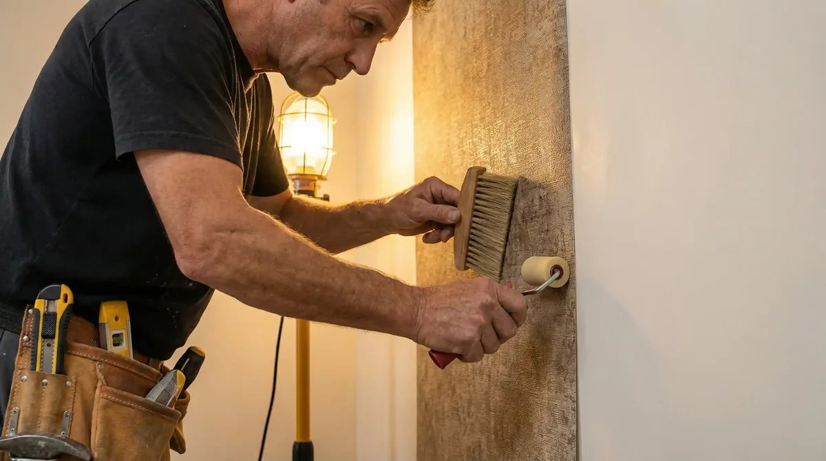 Historic home wallpaper installation preserving original character